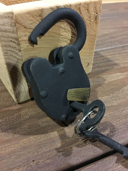 Vintage Iron Lock and Skeleton Key