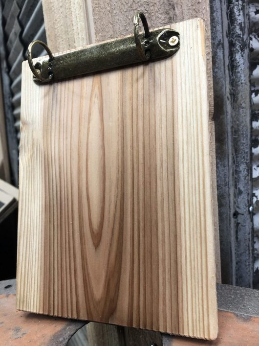 Natural Wood Clipboard with Two Ring Binder Clip